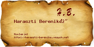 Haraszti Bereniké névjegykártya